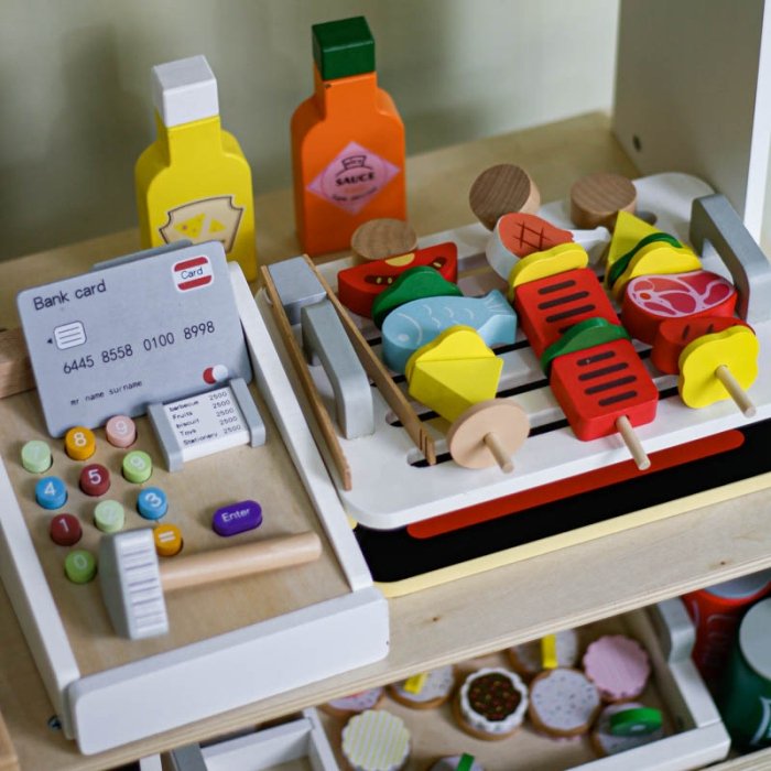 اسباب بازی استند اسنک و فست فود چوبی کد KBQ2022006