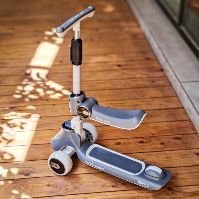 اسکوتر کودک 2 در 1 تاشو دومیتو DUMITU رنگ طوسی کد P/SDT02/GR