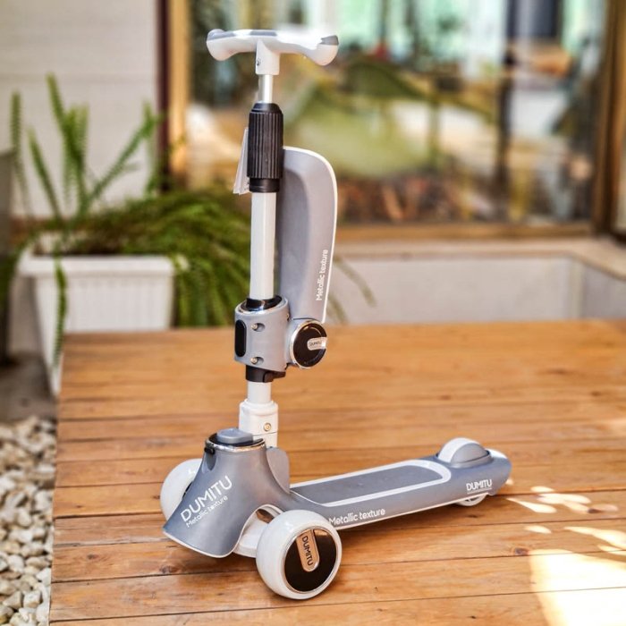 اسکوتر کودک 2 در 1 تاشو دومیتو DUMITU رنگ طوسی کد P/SDT02/GR