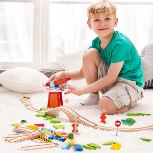 اسباب بازی چوبی ریل قطار 75 تکه  Classic World مدل 4163