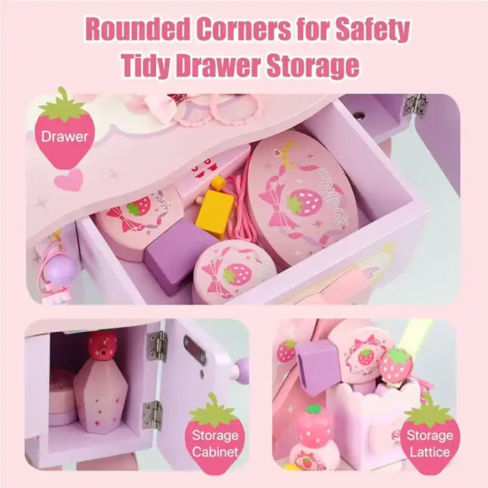 اسباب بازی میز آرایش چوبی با لوازم کد 7035725