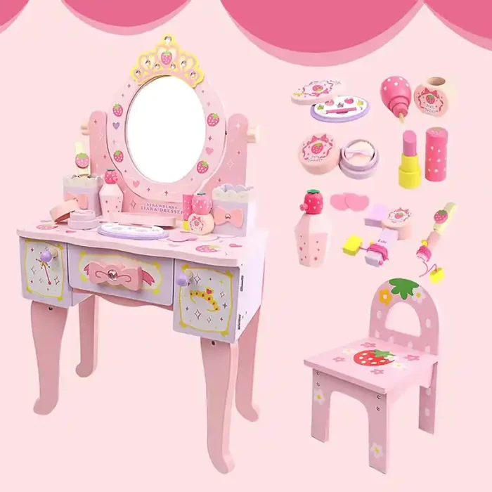 اسباب بازی میز آرایش چوبی با لوازم کد 7035725