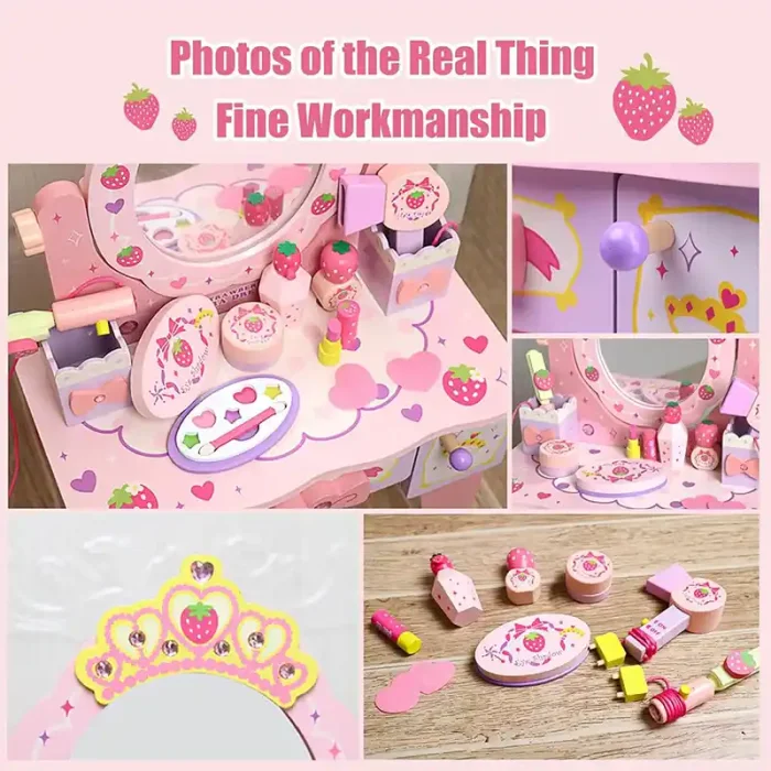 اسباب بازی میز آرایش چوبی با لوازم کد 7035725