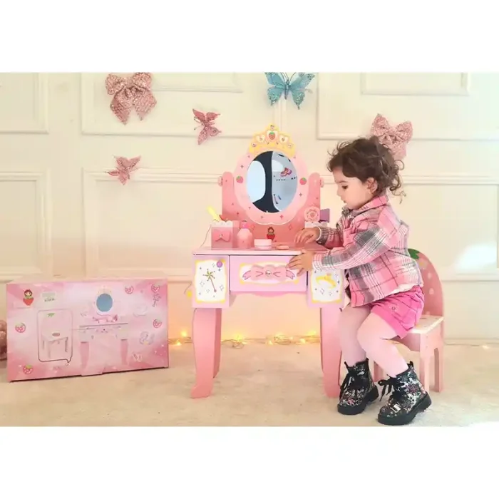 اسباب بازی میز آرایش چوبی با لوازم کد 7035725