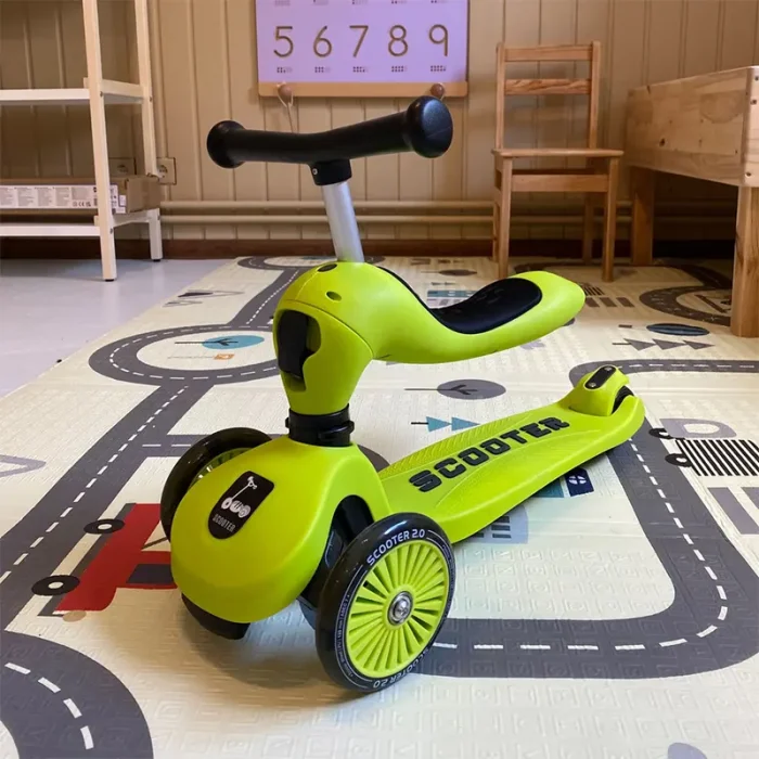 اسکوتر کودک نشیمن دار رنگ سبز کد SR66