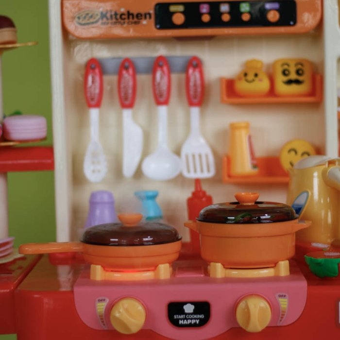 آشپزخانه کودک موزیکال رنگ صورتی کد WDP39