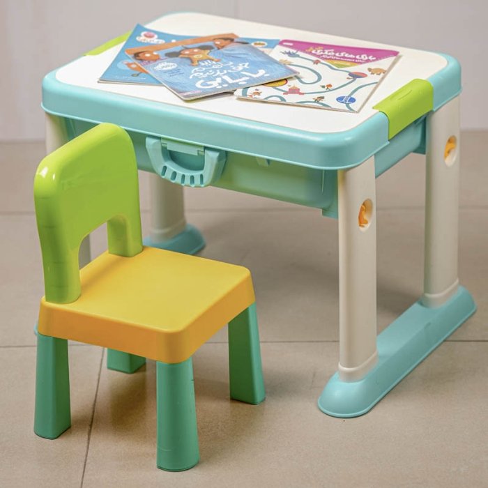 میز لگو بازی 3 در 1 فلو به همراه 55 تکه لگو FEELO کد FL1632