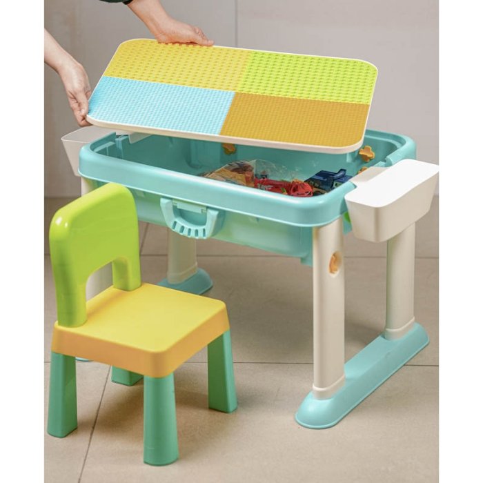 میز لگو بازی 3 در 1 فلو به همراه 55 تکه لگو FEELO کد FL1632