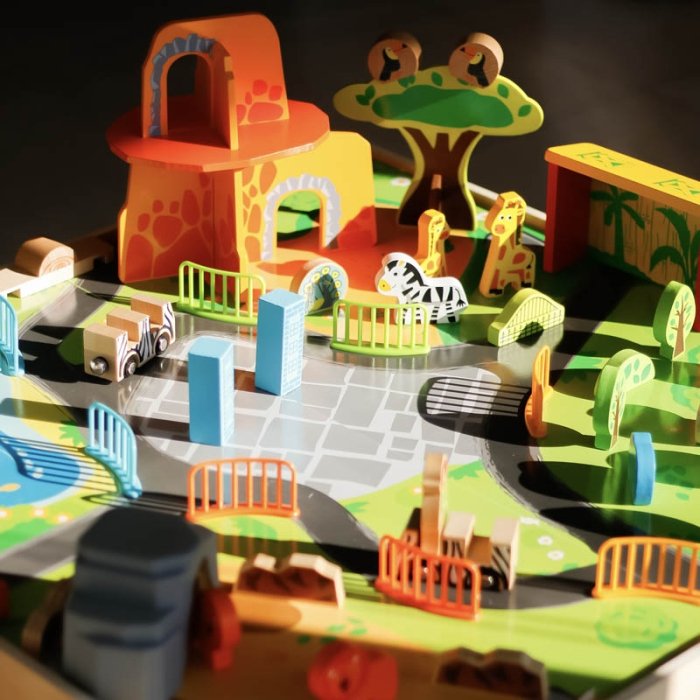 میز بازی چوبی باغ وحش 50 تکه کد F819