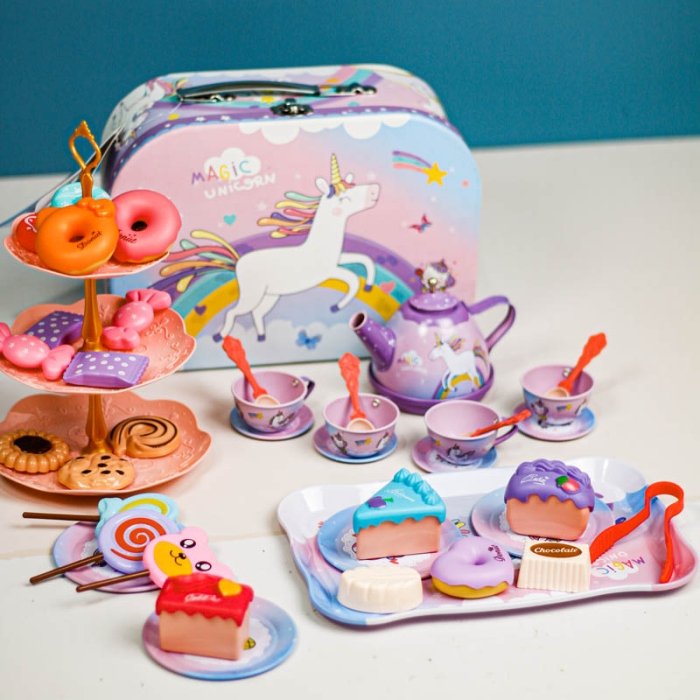 اسباب بازی ست عصرانه خوری کیفی طرح یونیکورن کد M8066