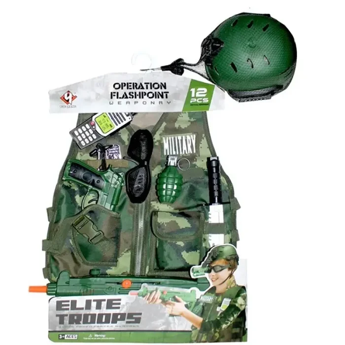 لباس مشاغل کودک پلیس ارتش با لوازم کد M012A