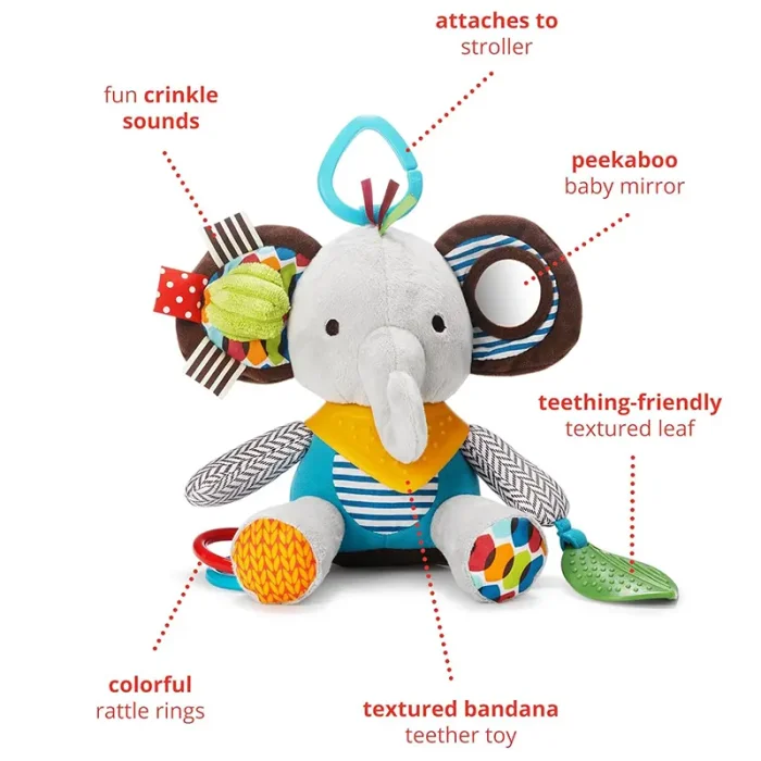 عروسک پولیشی جغجغه ای مدل فیل کد 7037599