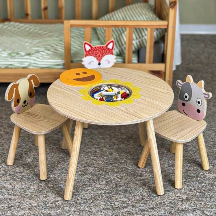 ست میز و صندلی چوبی کودک کد BL20144
