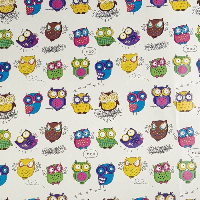 کاغذ کادو یک رو طرح جغد کد P172