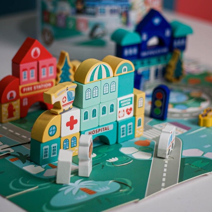 بلوک چوبی خانه سازی بریکس سطلی 100 تکه با صفحه بازی مدل JHTOY169