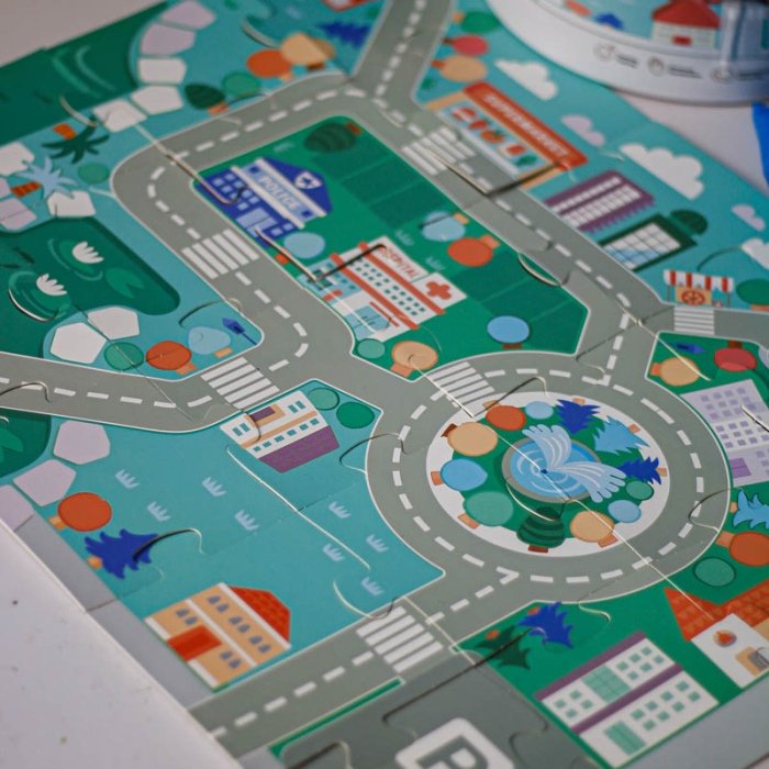 بلوک چوبی خانه سازی بریکس سطلی 100 تکه با صفحه بازی مدل JHTOY169