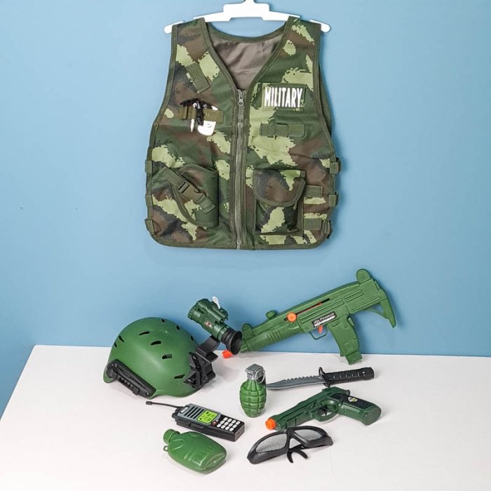 لباس مشاغل کودک پلیس ارتش با لوازم کد M012A