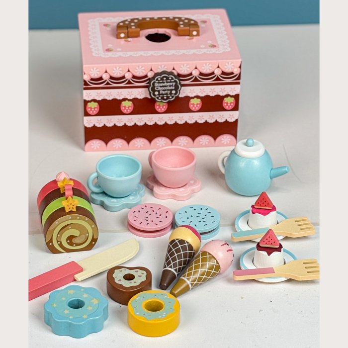 اسباب بازی ست عصرانه خوری چوبی کد KBQ2020019