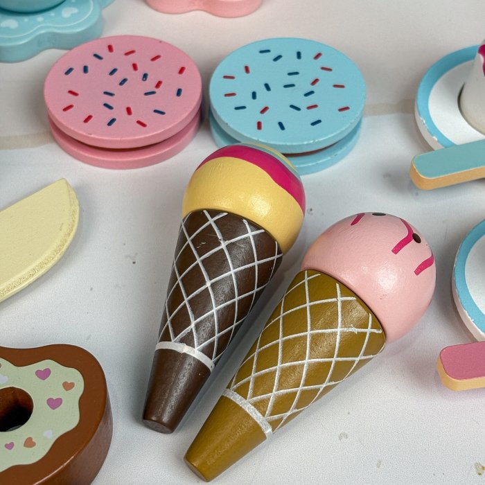 اسباب بازی ست عصرانه خوری چوبی کد KBQ2020019