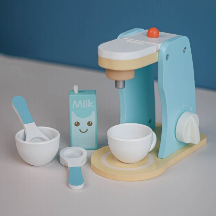 اسباب بازی قهوه ساز چوبی آبی کد KBQ2020013