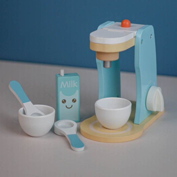 اسباب بازی قهوه ساز چوبی آبی کد KBQ2020013