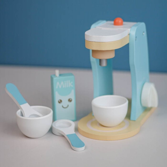اسباب بازی قهوه ساز چوبی آبی کد KBQ2020013