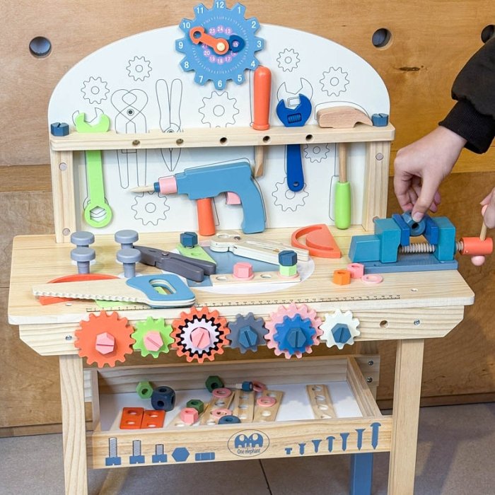 اسباب بازی میز ابزار چوبی رنگ آبی کد MSN20013