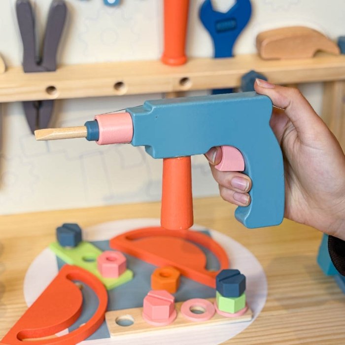 اسباب بازی میز ابزار چوبی رنگ آبی کد MSN20013