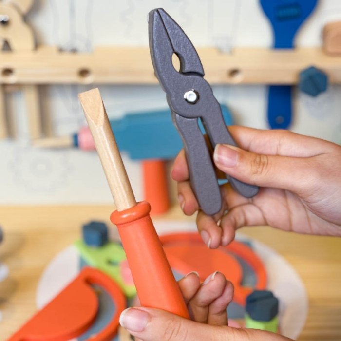 اسباب بازی میز ابزار چوبی رنگ آبی کد MSN20013