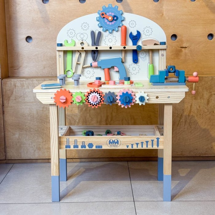 اسباب بازی میز ابزار چوبی رنگ آبی کد MSN20013