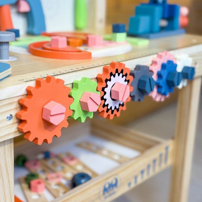 اسباب بازی میز ابزار چوبی رنگ آبی کد MSN20013