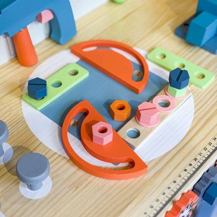 اسباب بازی میز ابزار چوبی رنگ آبی کد MSN20013