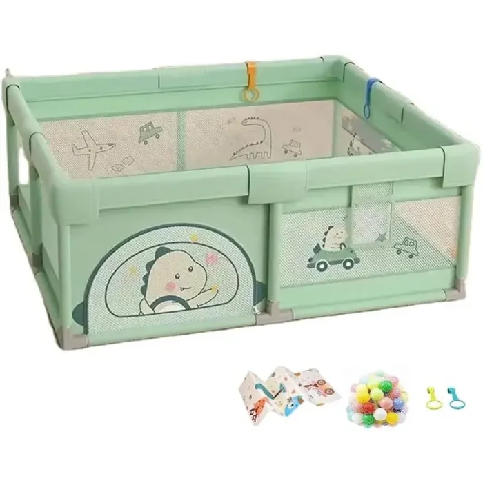 استخر توپ و پارک حفاظ کودک  پارچه ای رنگ سبز کد 7074834