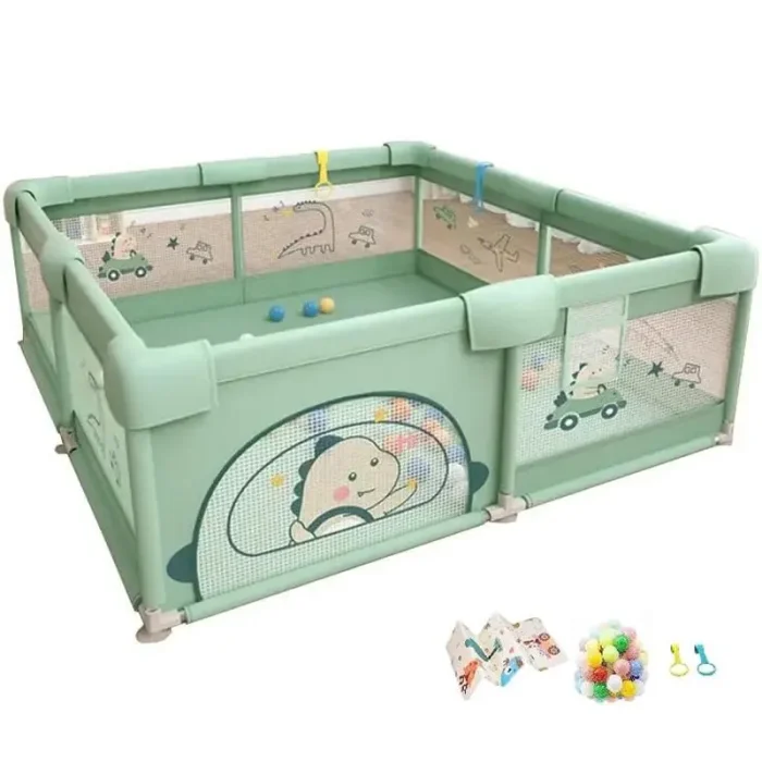 استخر توپ و پارک حفاظ کودک  پارچه ای رنگ سبز کد 7074834