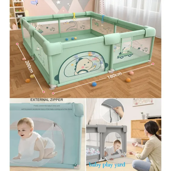 استخر توپ و پارک حفاظ کودک  پارچه ای رنگ سبز کد 7074834