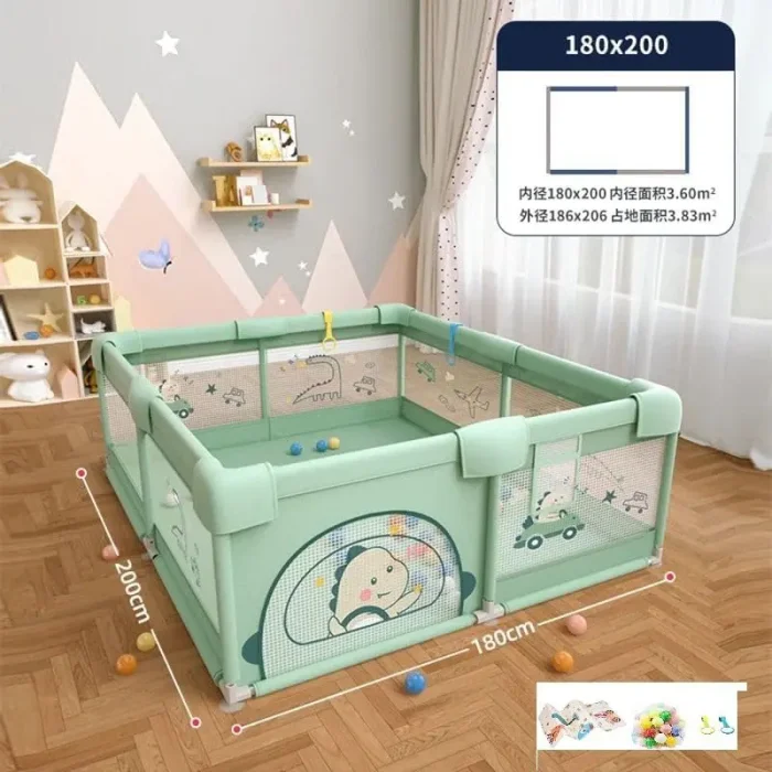 استخر توپ و پارک حفاظ کودک  پارچه ای رنگ سبز کد 7074834