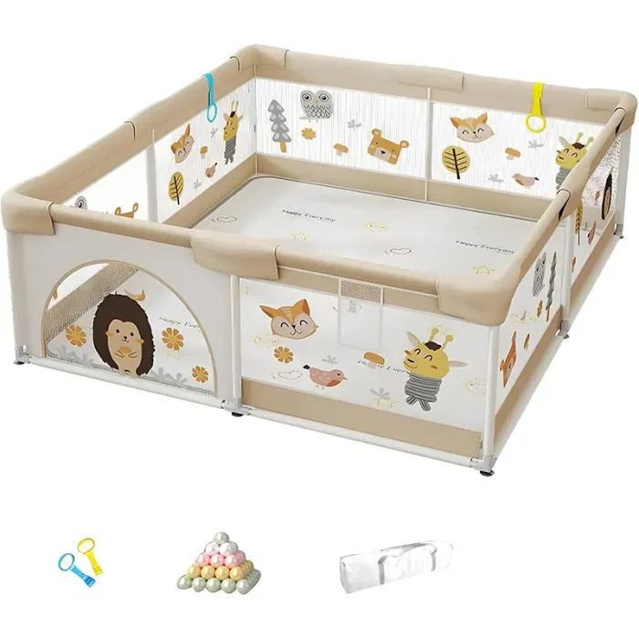 استخر توپ و پارک حفاظ کودک  پارچه ای رنگ بژ کد 7074836