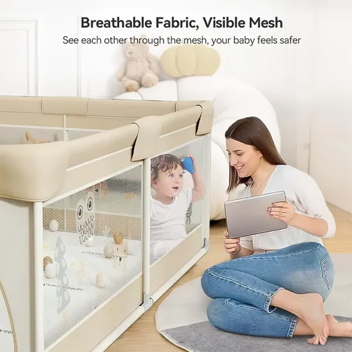 استخر توپ و پارک حفاظ کودک  پارچه ای رنگ بژ کد 7074836