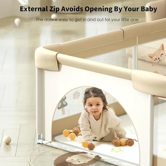 استخر توپ و پارک حفاظ کودک  پارچه ای رنگ بژ کد 7074836