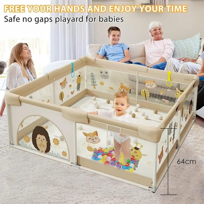 استخر توپ و پارک حفاظ کودک  پارچه ای رنگ بژ کد 7074836