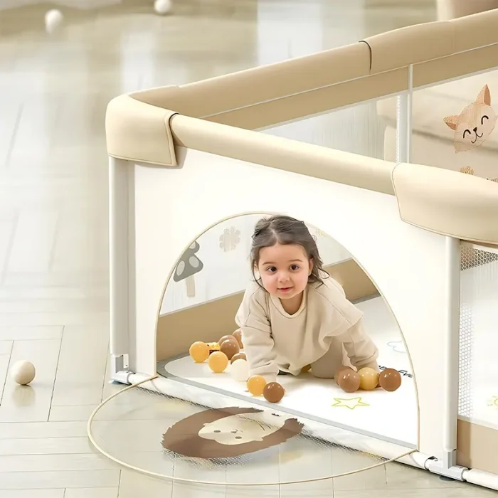 استخر توپ و پارک حفاظ کودک  پارچه ای رنگ بژ کد 7074836