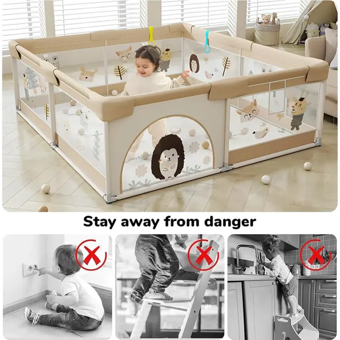 استخر توپ و پارک حفاظ کودک  پارچه ای رنگ بژ کد 7074836