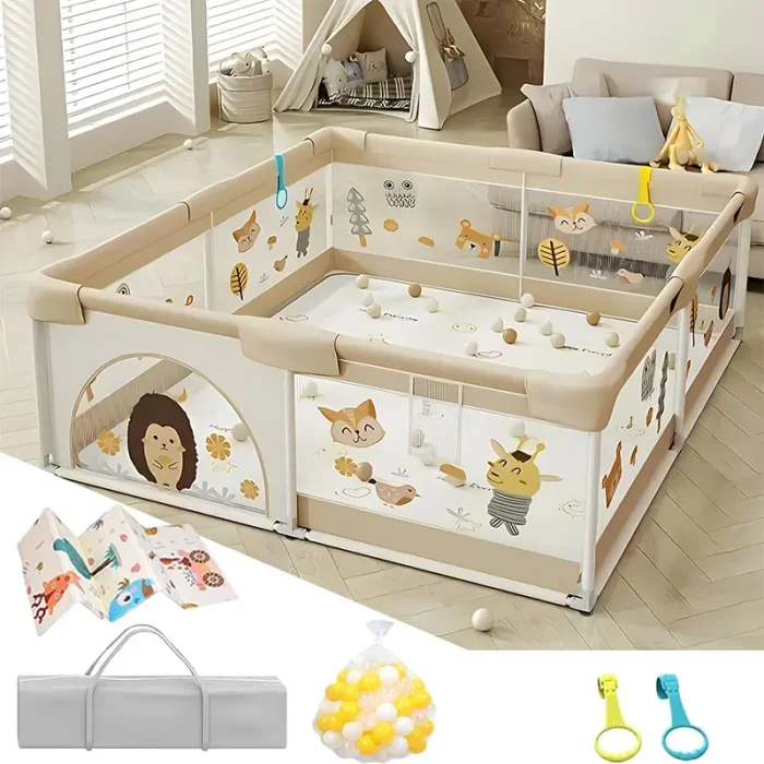 استخر توپ و پارک حفاظ کودک  پارچه ای رنگ بژ کد 7074836