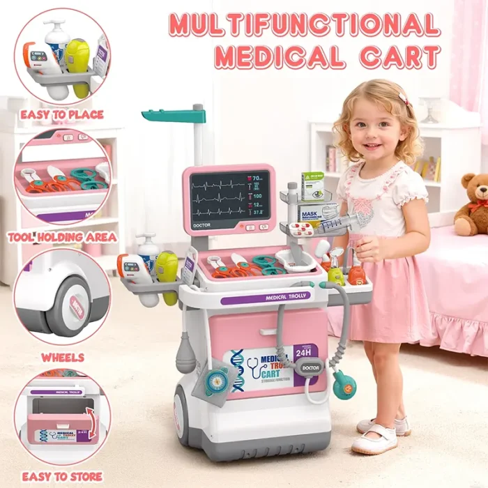 ست میز پزشکی اسباب بازی 32 تکه رنگ صورتی کد ZY1833709