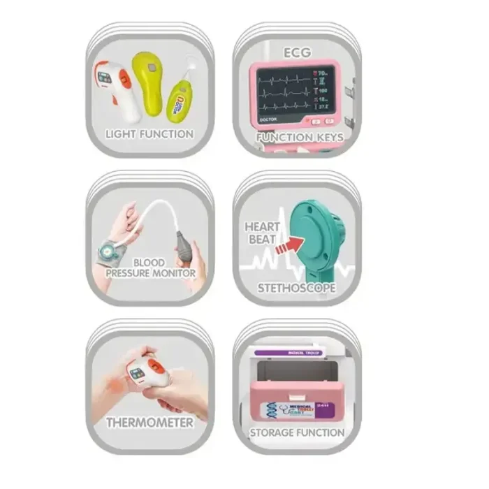 ست میز پزشکی اسباب بازی 32 تکه رنگ صورتی کد ZY1833709