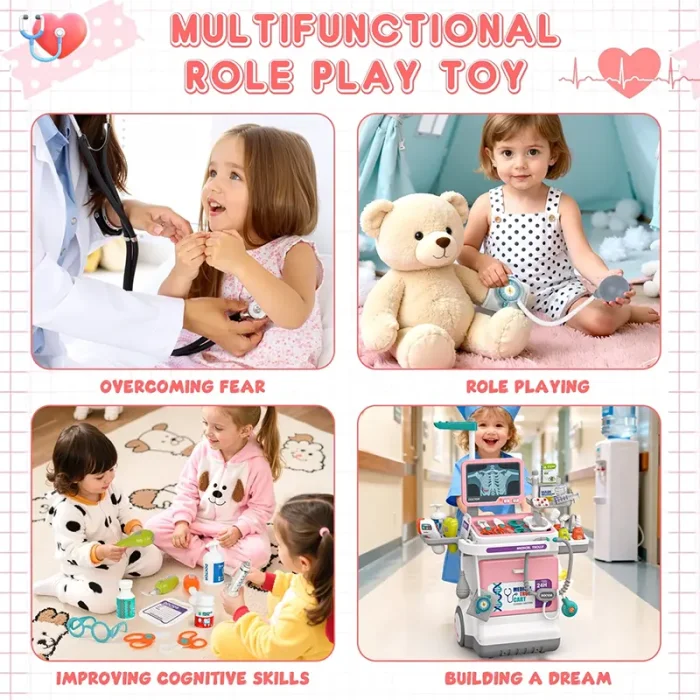 ست میز پزشکی اسباب بازی 32 تکه رنگ صورتی کد ZY1833709