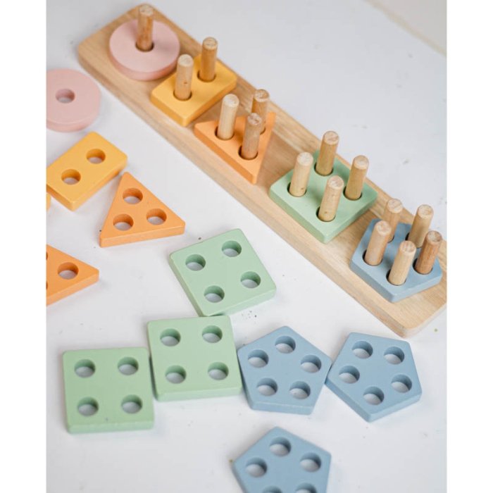 اسباب بازی جاگذاری چوبی پاستلی کد CZS222
