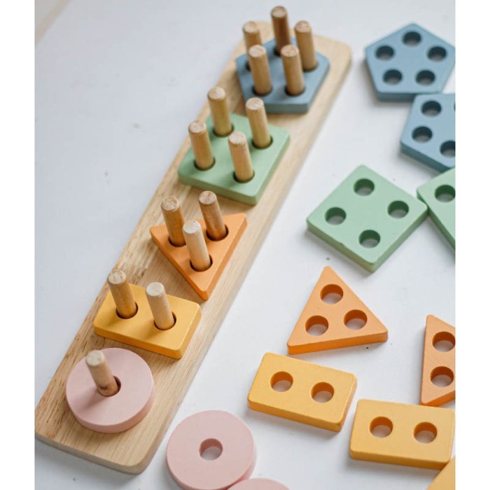 اسباب بازی جاگذاری چوبی پاستلی کد CZS222