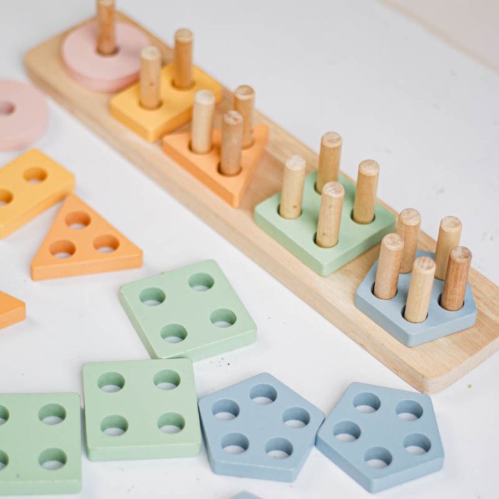 اسباب بازی جاگذاری چوبی پاستلی کد CZS222