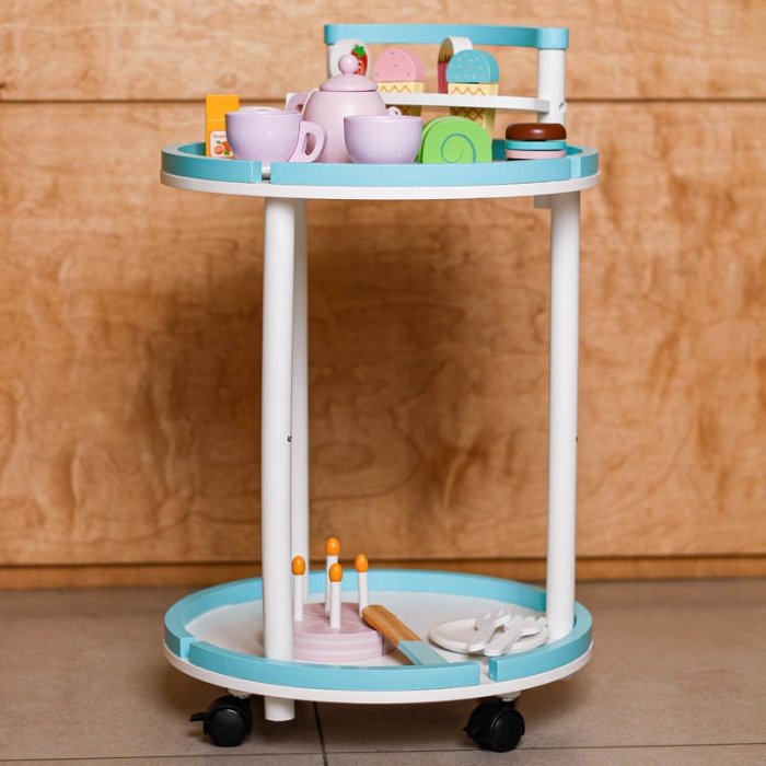 اسباب بازی ترولی عصرانه خوری چوبی کد BL20145